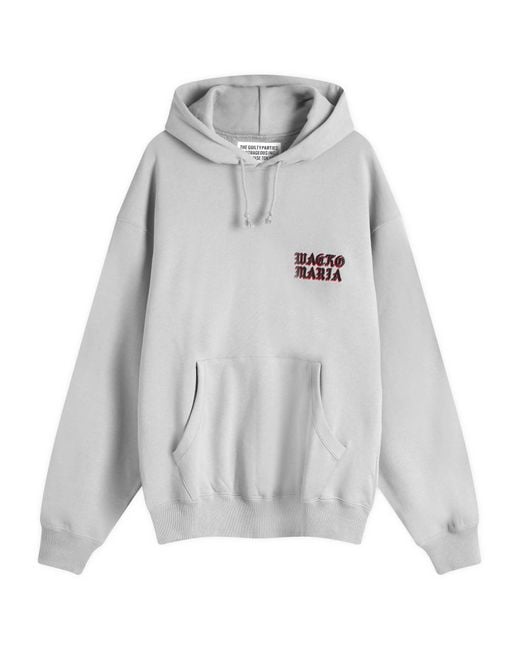 Wacko Maria Embroidered Gothic Logo パーカー Wacko Maria Embroidered Gothic Logo Hoodie in Gray for Men