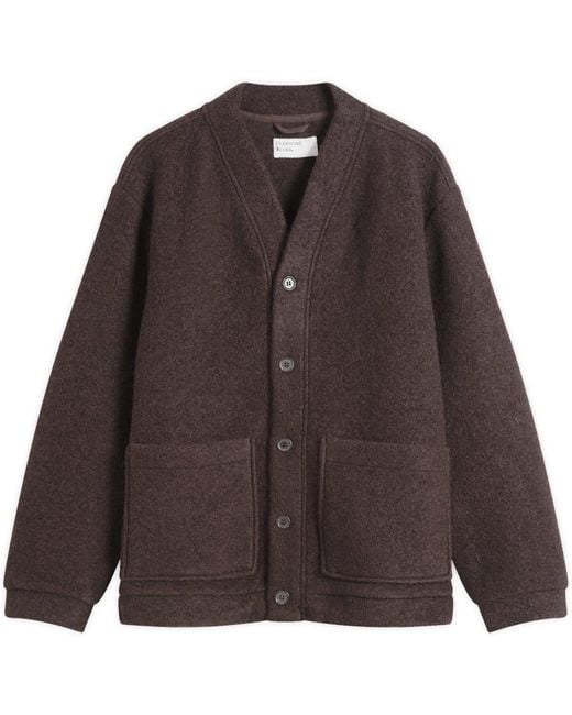 Universal Works Brown Presented By End. Wool Fleece Adv Cardigan for men