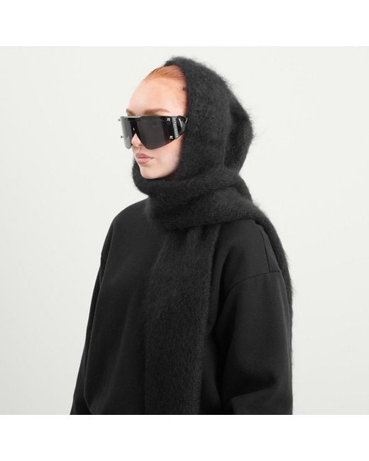 Acne Black Kooder Hooded Scarf