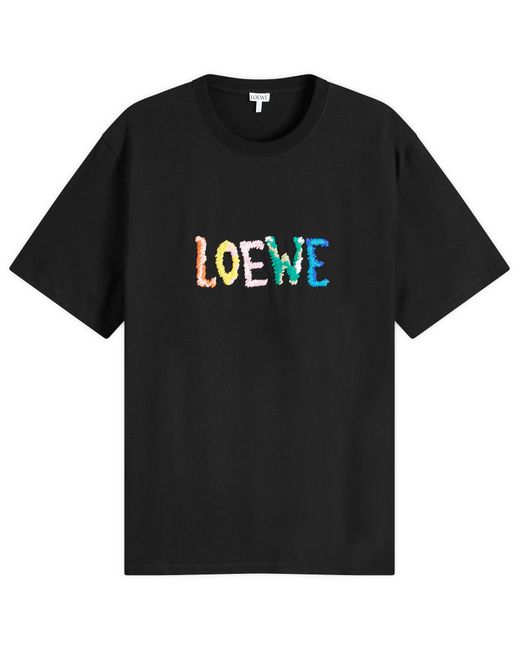 Loewe Black Embroidered Logo T-Shirt for men