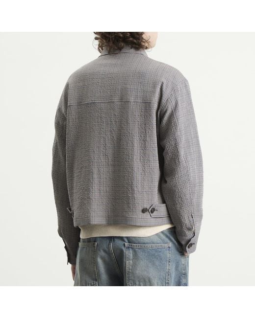 mfpen Gray Check Cropped Mail Jacket for men