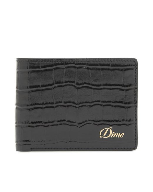 Dime Black Croc Bifold Wallet for men