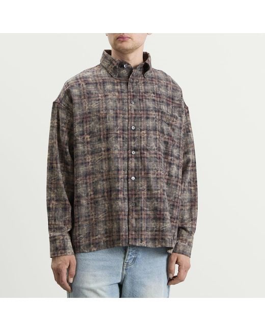 Picante Gray Rocco Bleached Check Shirt for men