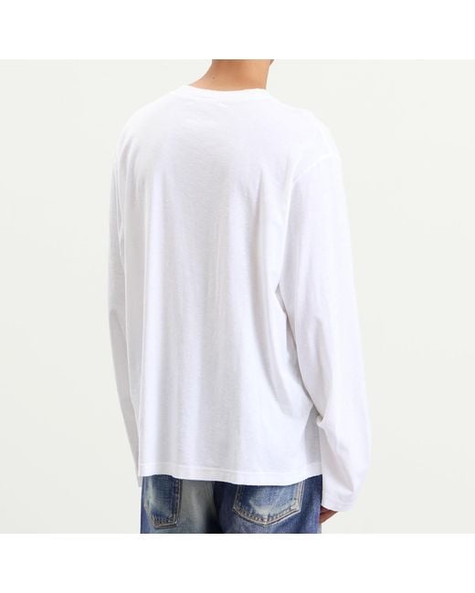 Acne White Edden 1996 G Long Sleeve T-Shirt for men