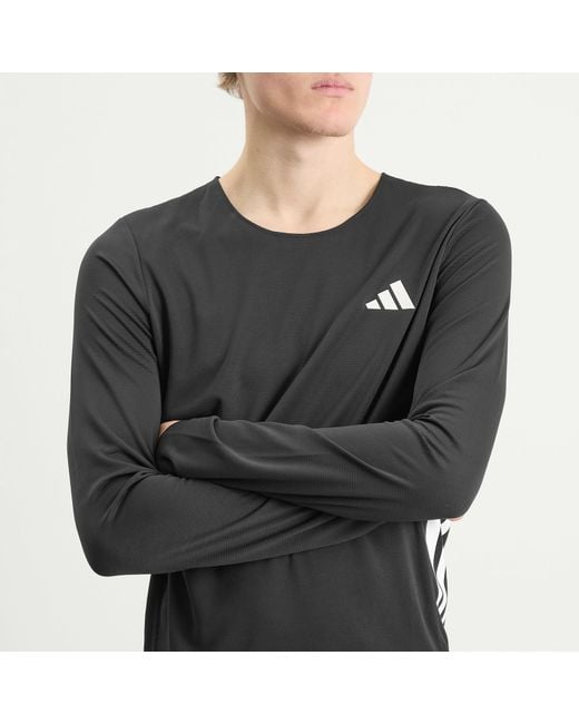 Adidas Originals Black Adidas Adizero Running Long Sleeve Top for men