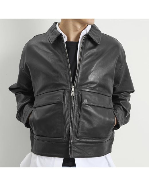 Edwin Leather Dogma Jacket in Black for Men | Lyst UK
