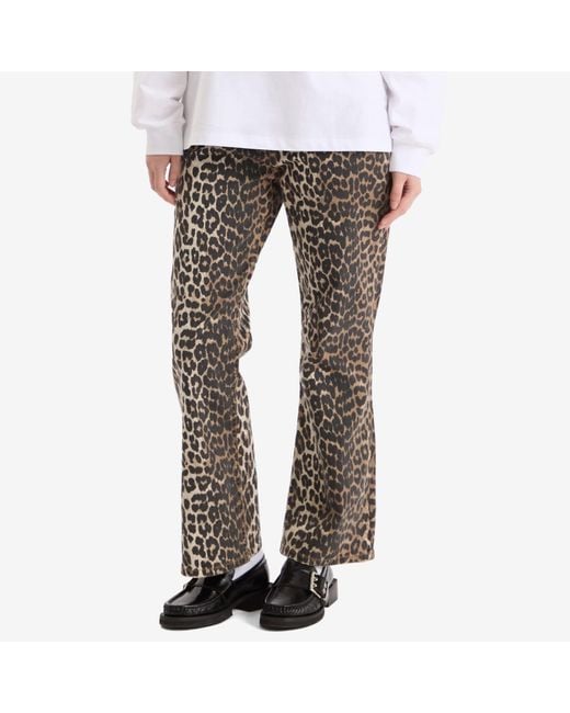 Ganni Multicolor Print Flare Jeans