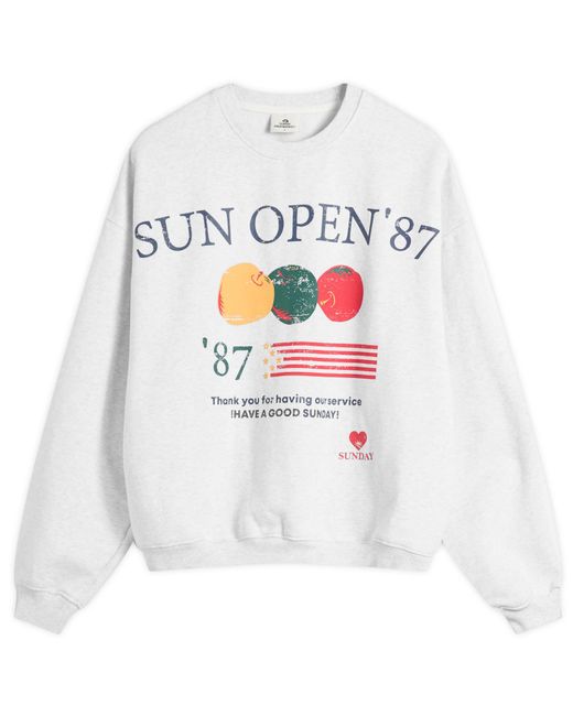 SUNDAYFRUITMARKET White Open Sun Crewneck