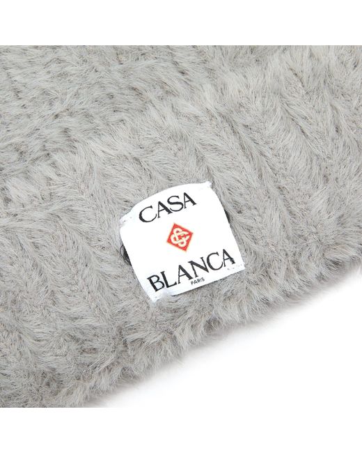 Casablanca Gray Fluffy Nylon Square Hat