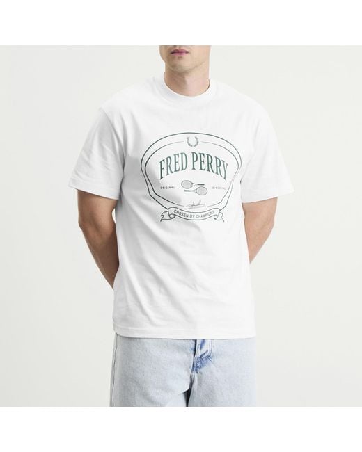 Fred Perry White Chosen By Champions T-Shirt for men
