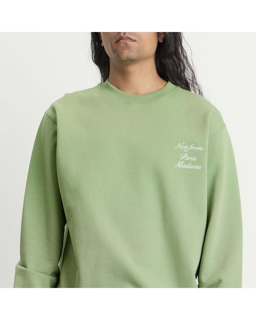 Drole de Monsieur Green Sweatshirt Slogan Calligraphy for men