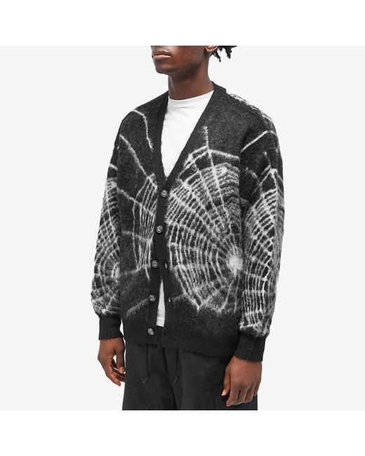 Flagstuff Spider Web Mohair Cardigan in Black for Men | Lyst