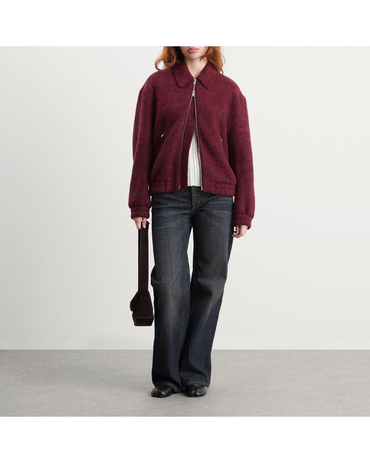 Jil Sander Purple Zip Up Bomber Jacket