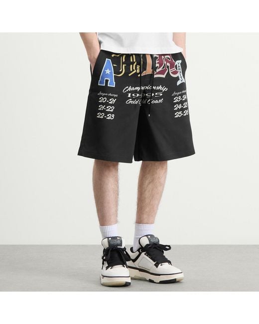 Amiri Black Varsity Patch Shorts for men