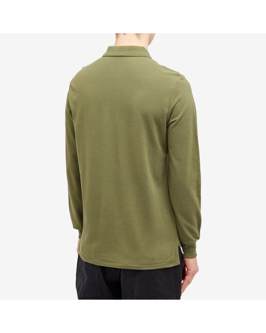 Polo Ralph Lauren Green Long Sleeve Custom Fit Polo Shirt for men