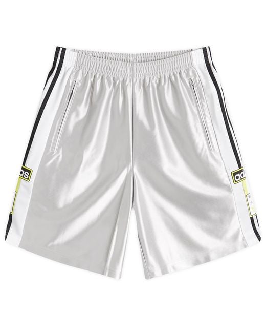 Adidas White Retro Logo Baggy Shorts for men