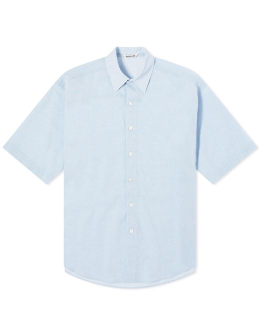 Auralee Blue Finx Short Sleeve Shirt for men