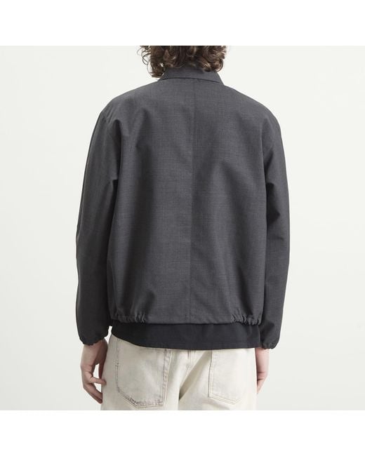 Auralee Black Bonded Tropical Wool Zip Blouson for men