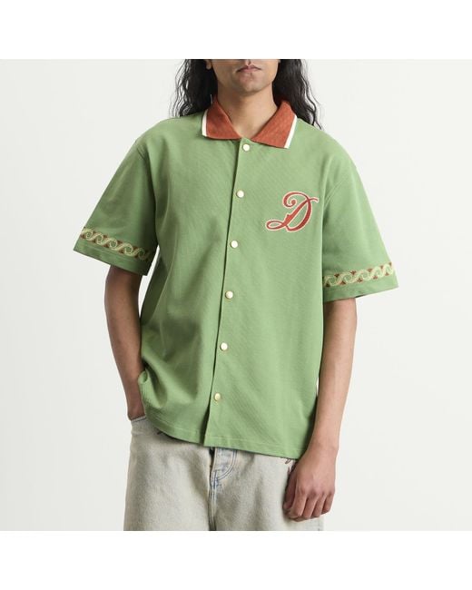 Drole de Monsieur Green Embroidered Sport Shirt for men