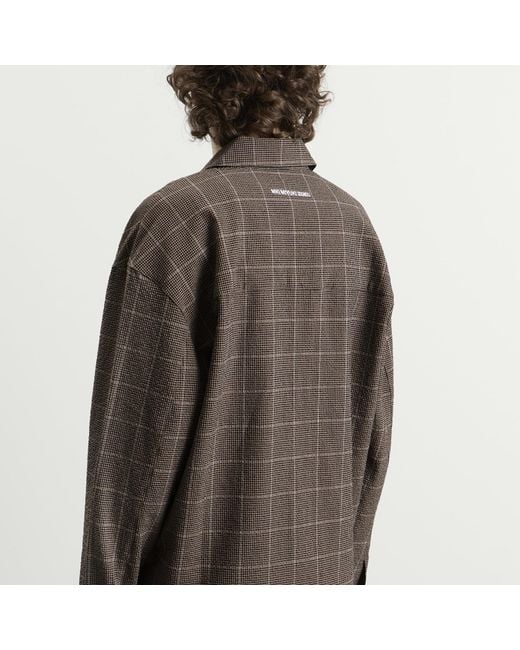 MKI Miyuki-Zoku Green Seersucker Check Box Dress Shirt for men