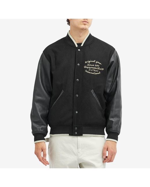 thisisneverthat Varsity Jacket in Black for Men | Lyst