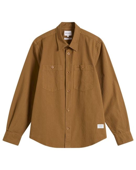 Norse Projects Brown Algot Cotton Ripstop Relaxed Shirt for men