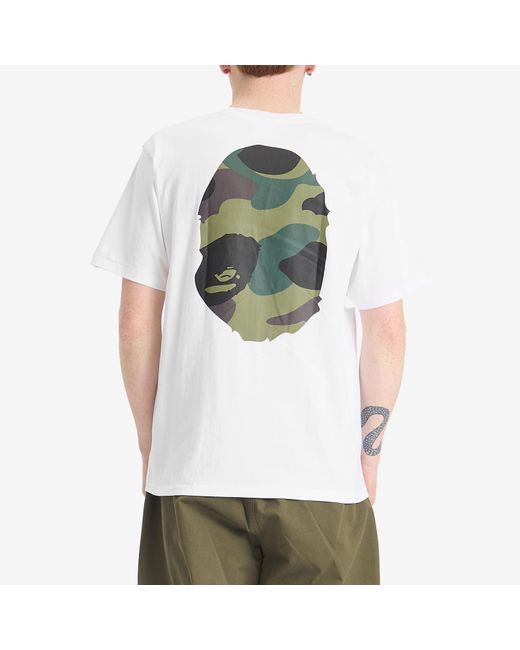 A Bathing Ape White Giant 1St Camo Big Ape Head Tee for men