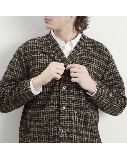 Universal Works Brown Jacquard Knit Advance Cardigan for men