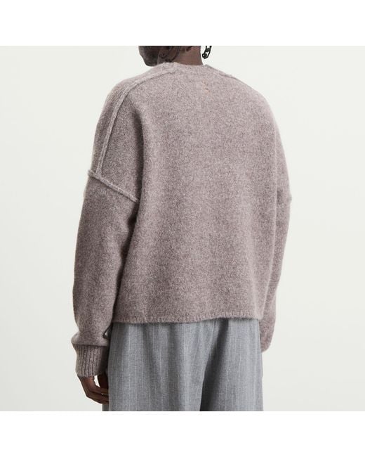 About Blank Gray Exposed Mock Neck Jumper for men
