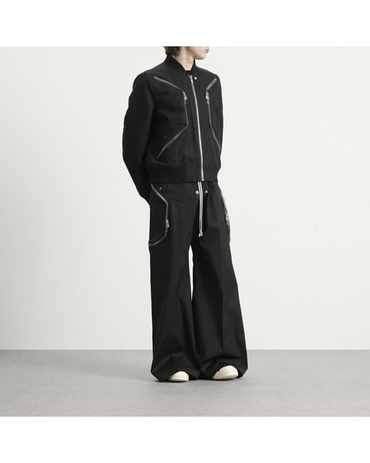 Rick Owens Black Heizer Flight Bomber Jacket for men