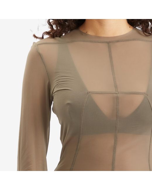 Rick Owens Natural Lido Long Sleeve Top