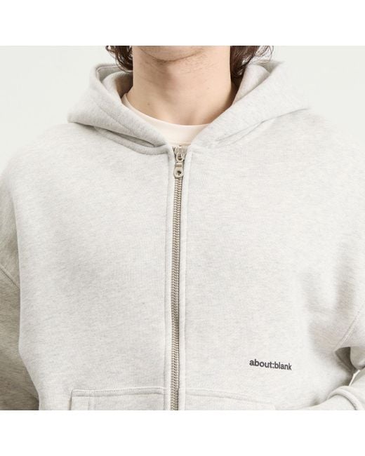 About Blank White Box Zip Hoodie for men