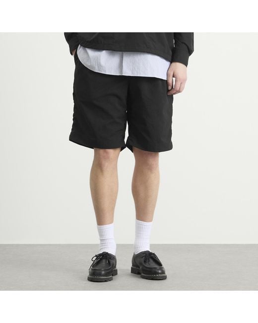 Nanamica Black Alphadry Double Pleat Shorts for men