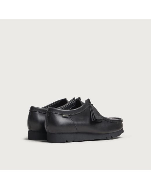 Clarks Black Leather Wallabee Gtx for men