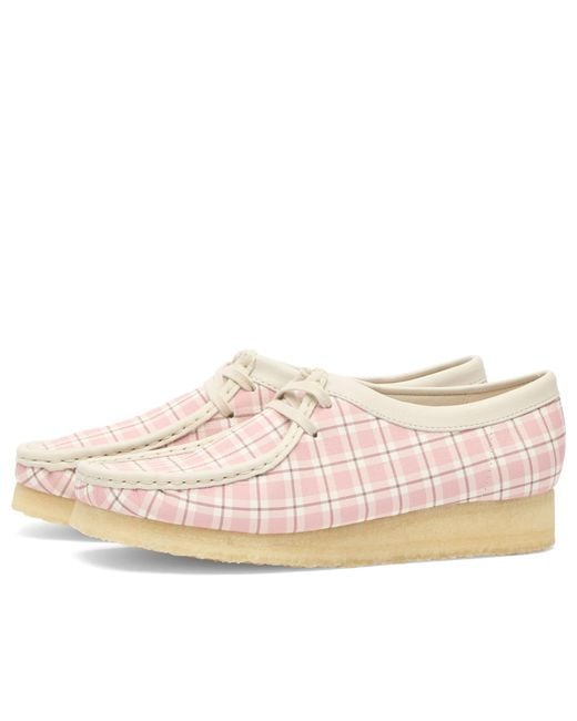 Clarks Pink Check Wallabee Boot