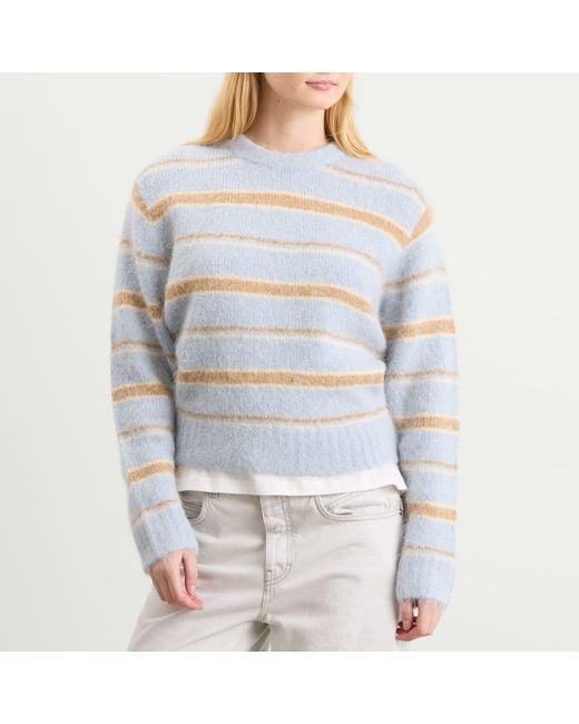 DUNST White Fuzzy Knit Jumper