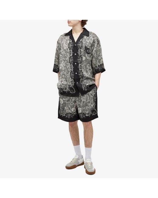 Acne Gray Rudent Building Print Shorts for men