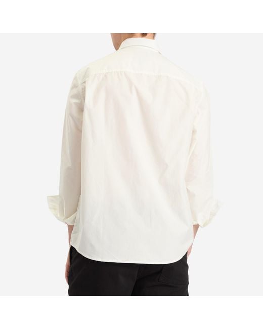A.P.C. White Eduoard Logo Button Down Shirt for men