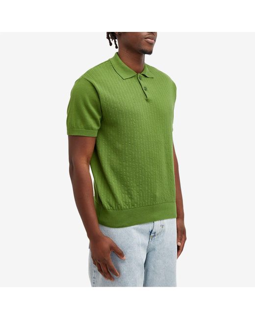 POLAR SKATE Green Miles Knit Polo Shirt for men