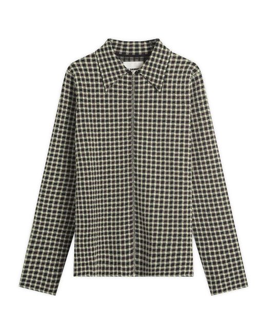 Jil Sander Black Wool Check Zip Through for men