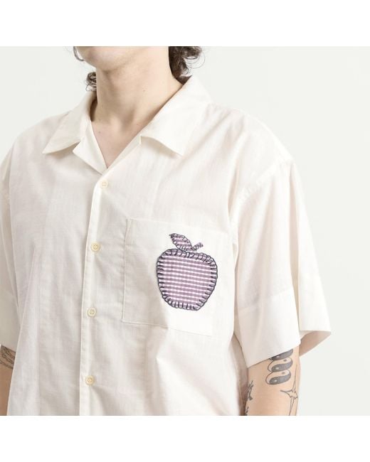 STORY mfg. White Hand Applique Greetings Shirt for men
