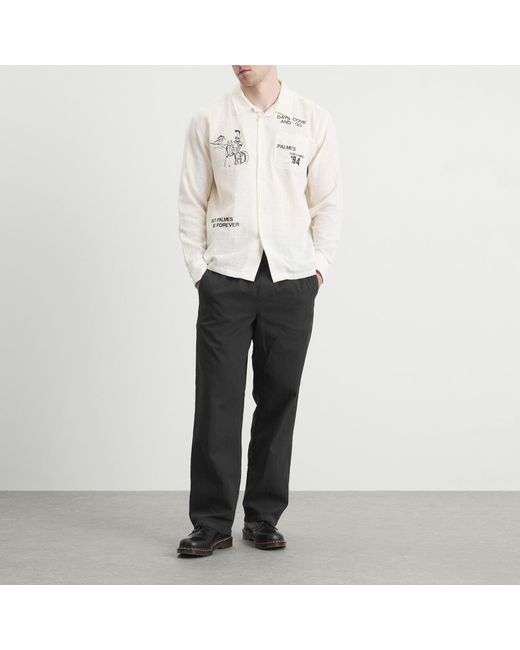 Palmes Gray Lucien Herringbone Trousers for men