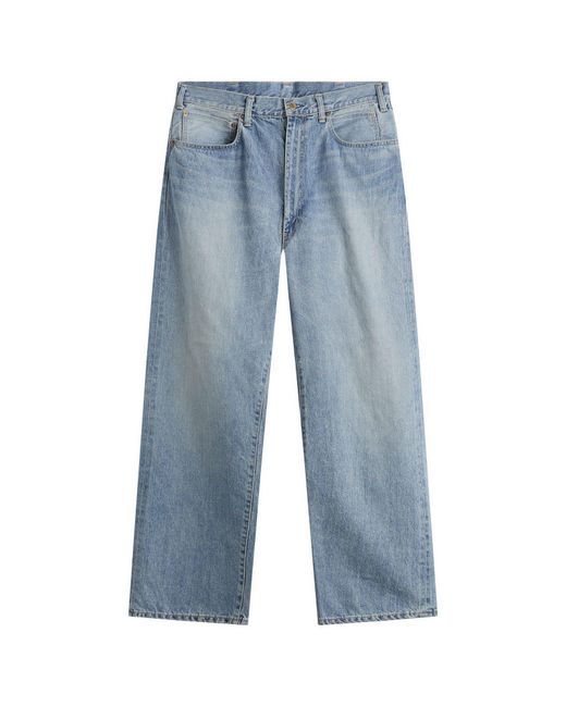Unlikely Dry Goods Blue Time Travel Wide Selvedge Jeans for men