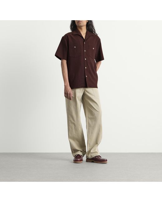 Drole de Monsieur Brown Viscose Pocket Shirt for men