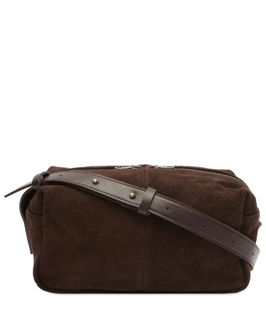Mazi Untitled Brown Dent Suede Cross Body Bag