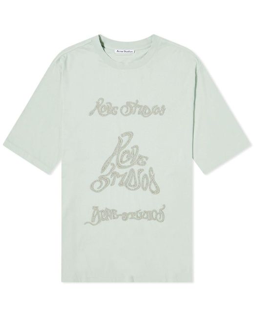 Acne Studios Cotton Edra Logo T-shirt in Green | Lyst Canada