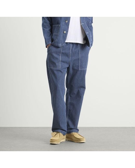 Service Works Blue Pinstripe Denim Chef Pants for men