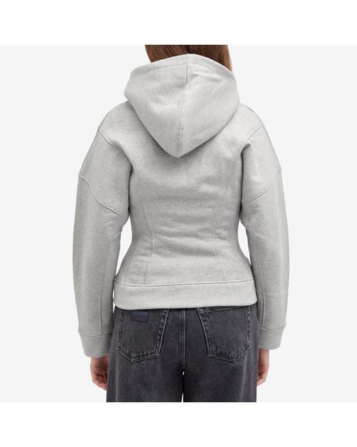 Ganni Organic Cotton Zip Hoodie in Grey | Lyst UK