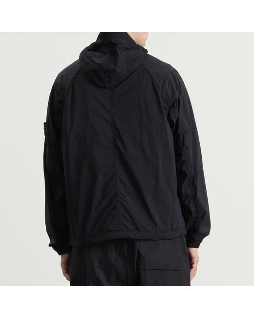 Stone Island Black Ultralight Nylon Stretch-Tc Hooded Jacket for men