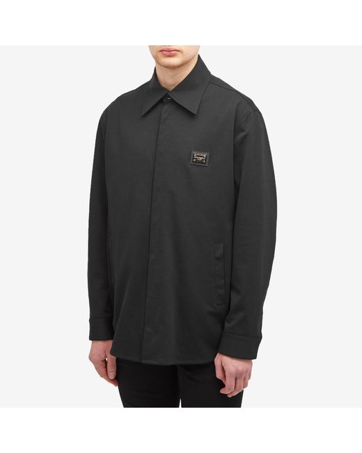 Dolce & Gabbana Black Plate Shirt Jacket for men